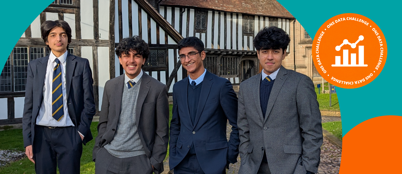 Bilal, Moeez, Darshan and Rohan from King Edward VI School in Stratford-upon-Avon.